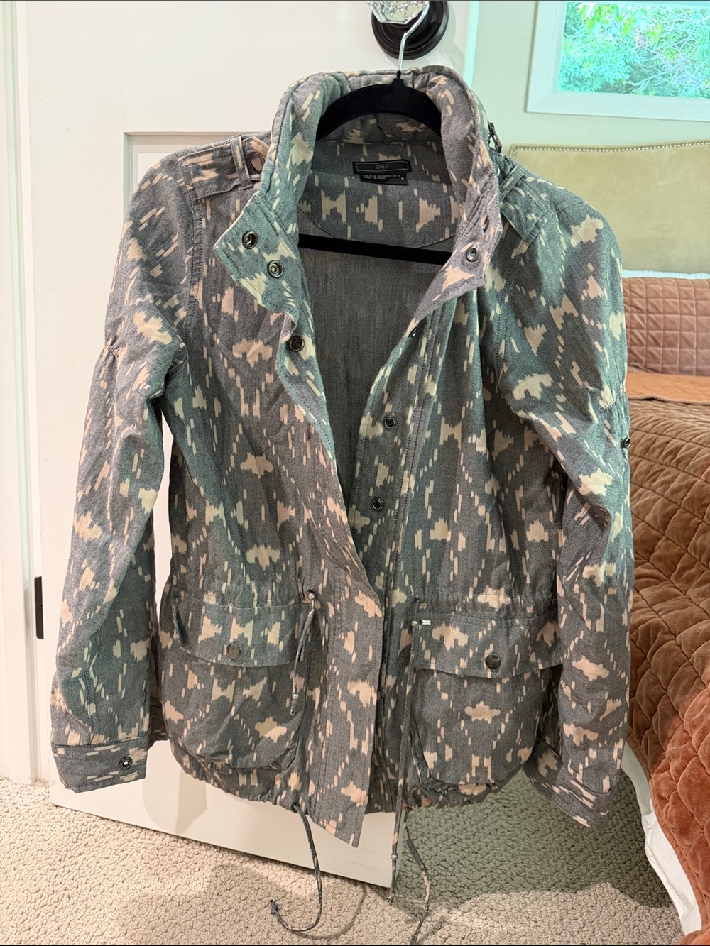 Obey Women's Camouflage Utility Jacket - Green & Cream